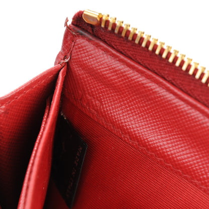 Prada Saffiano Metal Zip Around Wallet Fuoco 7 of 10