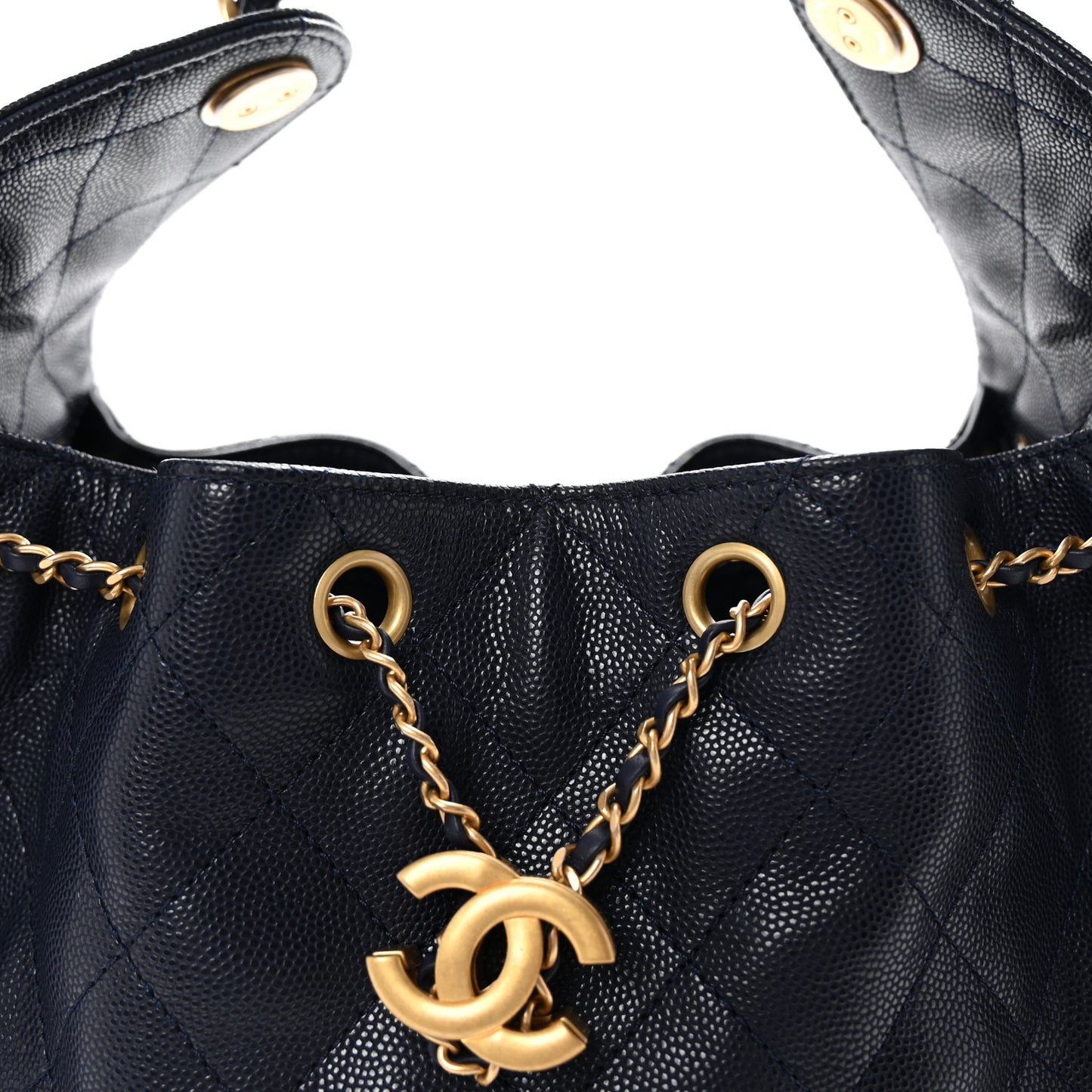 Caviar Quilted Small Chanel 25 Handbag Dark Navy