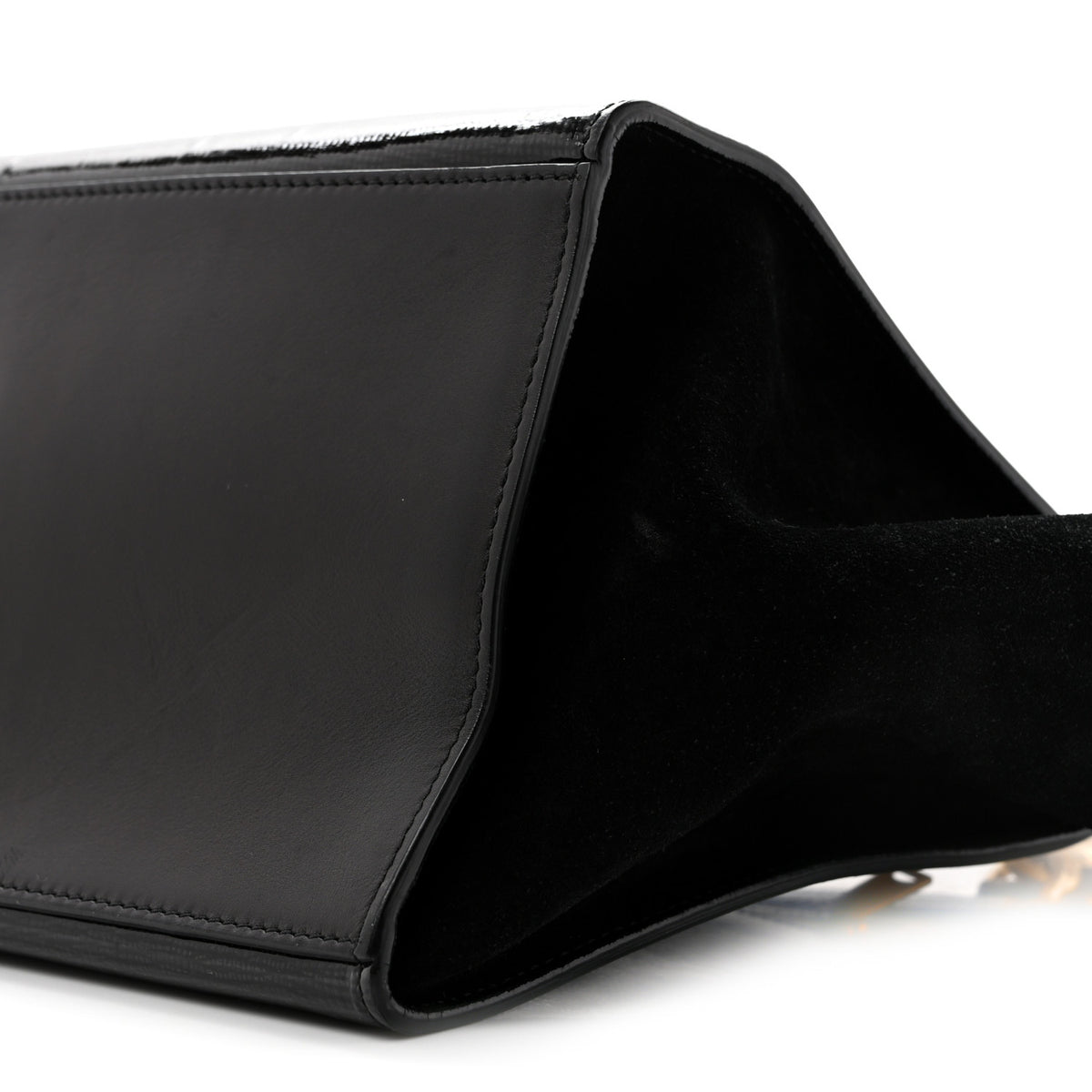 Celine Patent Suede Medium Trapeze Black 9 of 12