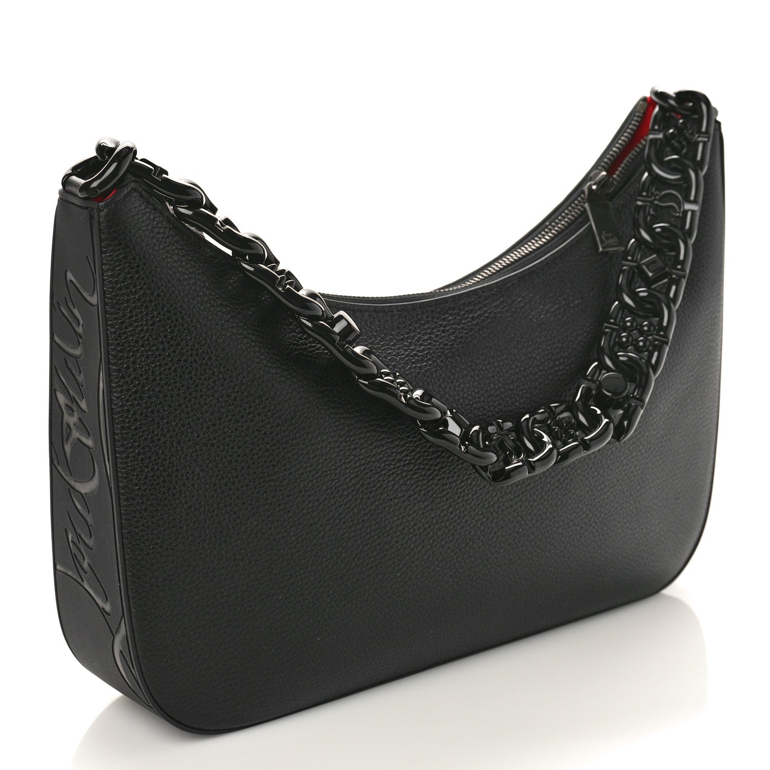 Christian Louboutin Calfskin Large Loubila Chain Shoulder Bag Black 3 of 8