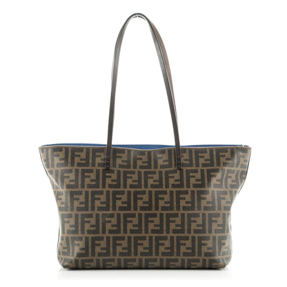 Fendi Zucca Spalmati Small Roll Tote Tobacco Blue 1 of 8