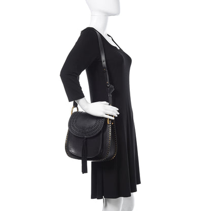Chloe Calfskin Braided Medium Hudson Shoulder Bag Black 2 of 16