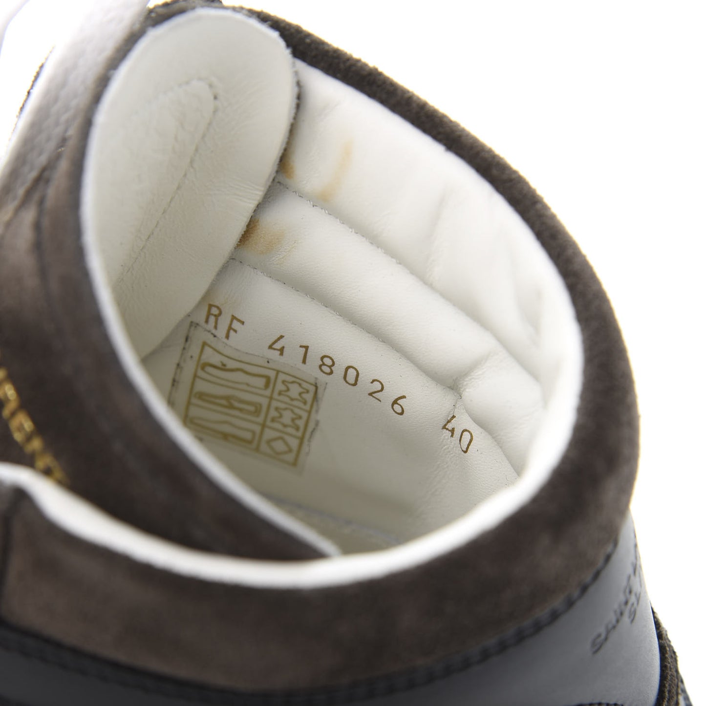 Suede Calfskin Court Classic SL/10H High Top Sneakers 40 Bronze Black