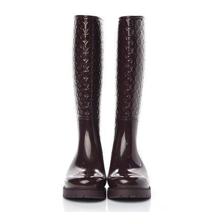 Louis Vuitton Rubber Embossed Monogram Splash Rain Boots 40 Brown 2 of 7
