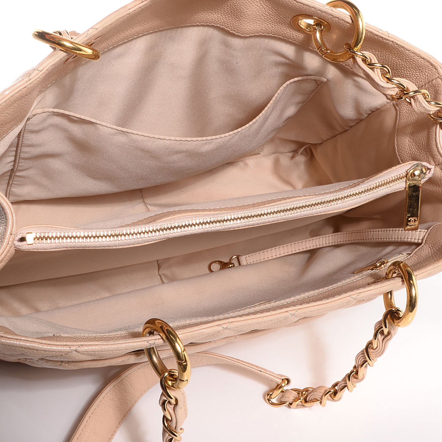 Caviar Grand Shopping Tote GST Beige Clair