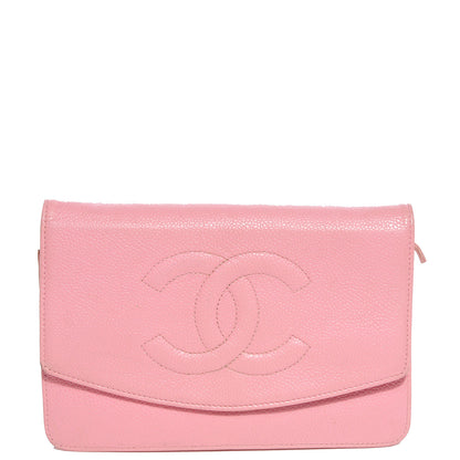 Chanel Caviar Timeless CC Wallet on Chain WOC Pink 1 of 8