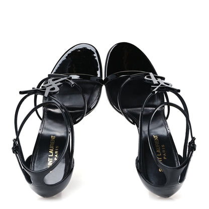Saint Laurent Vernice Chiffon Cassandra 100 Ankle Strap Sandals 39 Black 2 of 10