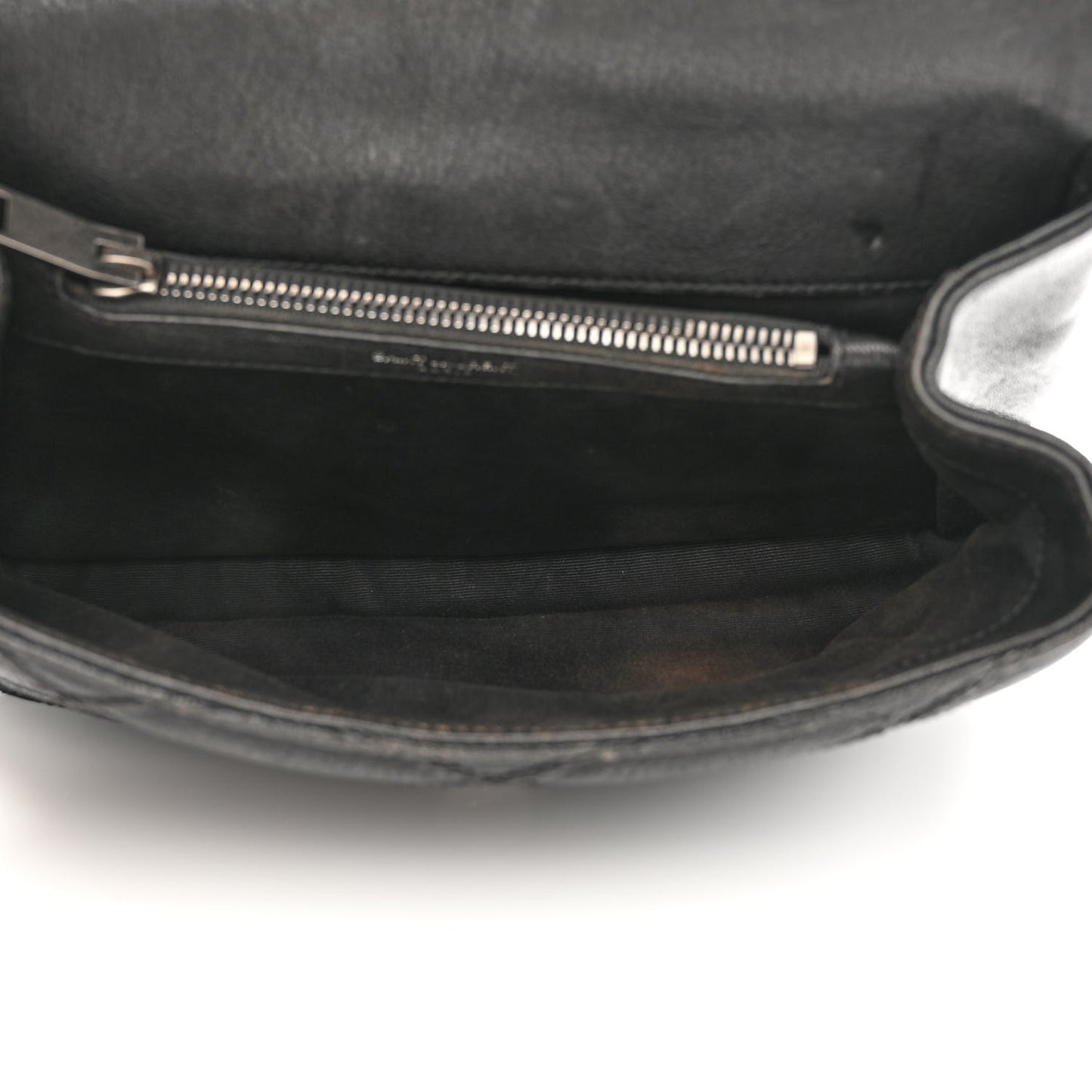 Calfskin Matelasse Diamond Quilted Monogram Medium College Bag Black