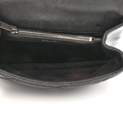 Saint Laurent Calfskin Matelasse Diamond Quilted Monogram Medium College Bag Black 5 of 12