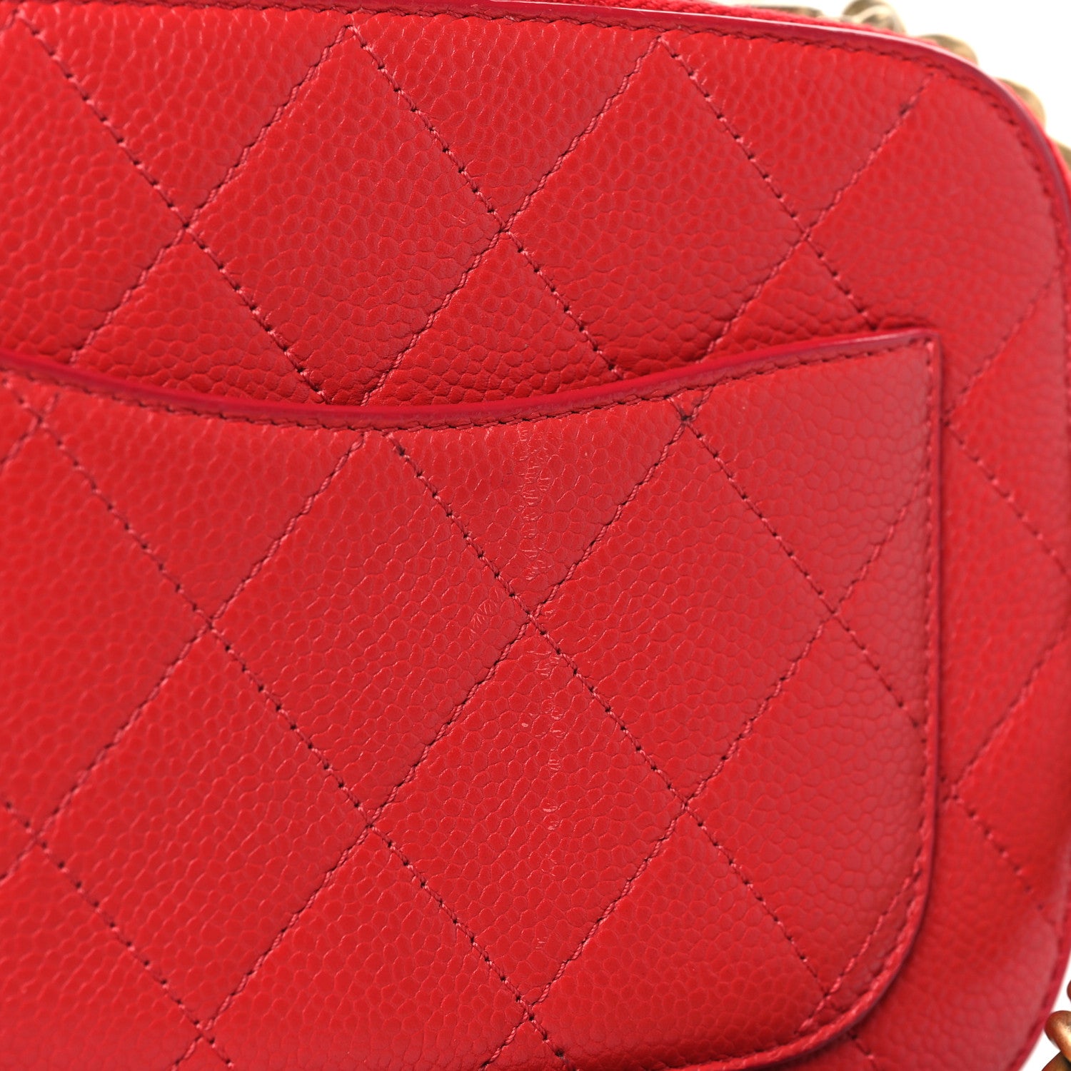 Chanel Caviar Quilted Small Camera Case Red 10 of 10