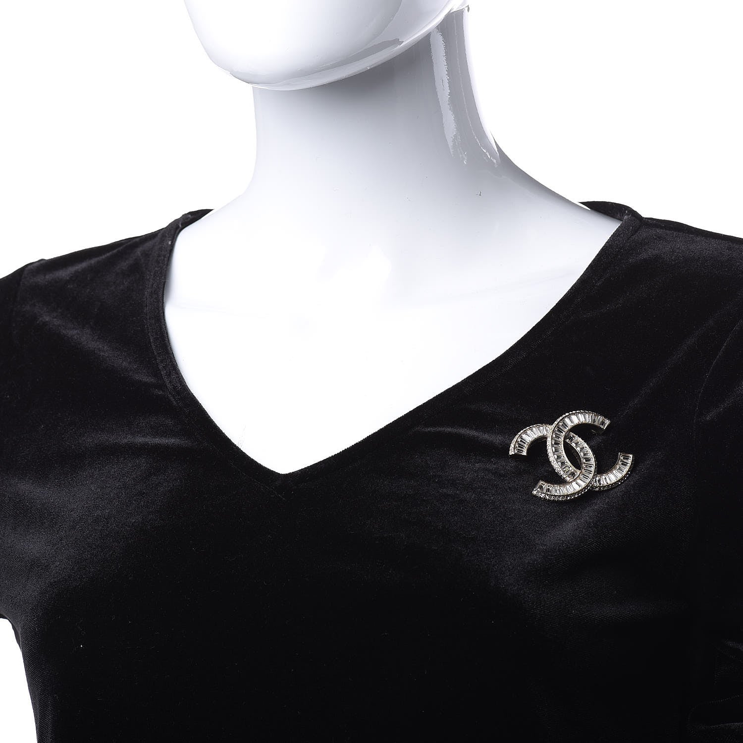 Chanel Baguette Crystal CC Brooch Gold 1 of 5