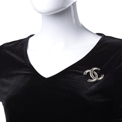 Chanel Baguette Crystal CC Brooch Gold 1 of 5