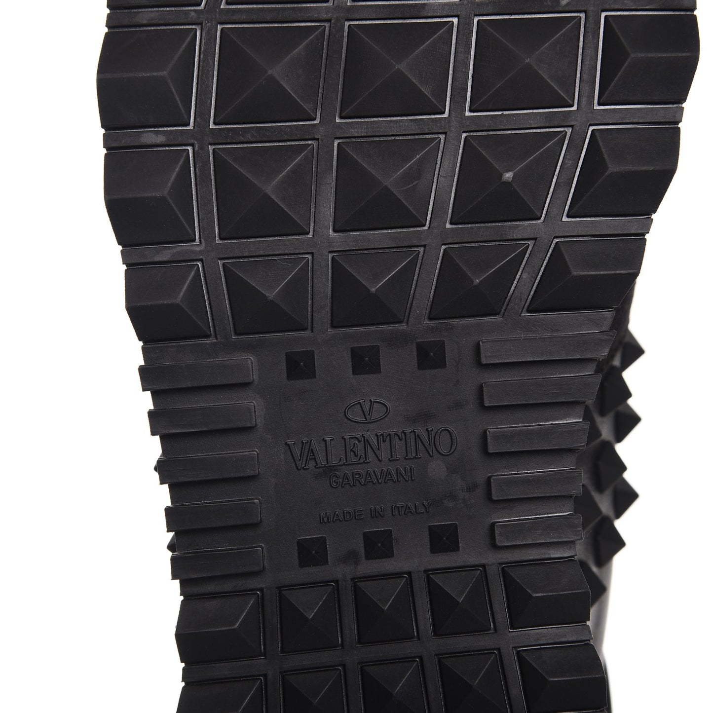 Calfskin Suede Mens Rockstud Sneakers 42 Black