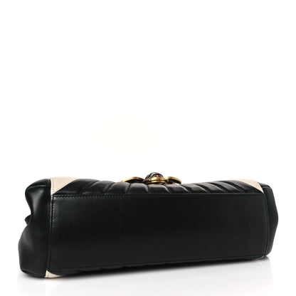 Gucci Calfskin Bamboo Trapuntata Queen Margaret Top Handle Bag Mystic White Black 4 of 9