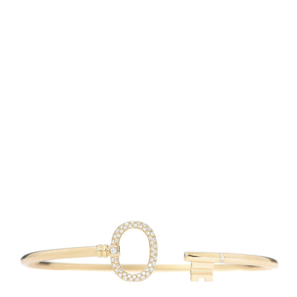 Tiffany 18K Yellow Gold Diamond Keys Wire Bracelet 1 of 5