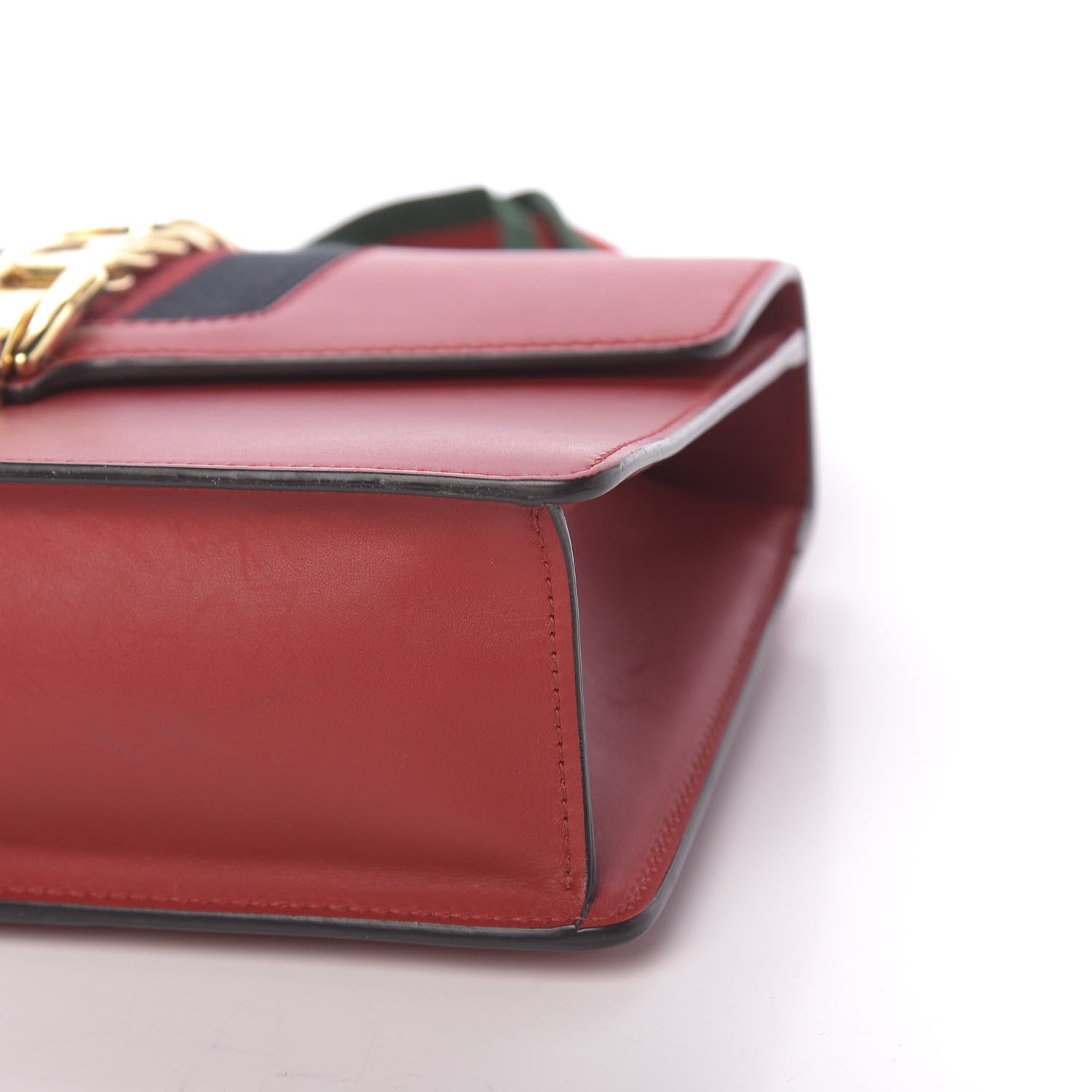 Gucci Calfskin Small Sylvie Shoulder Bag Hibiscus Red 15 of 17