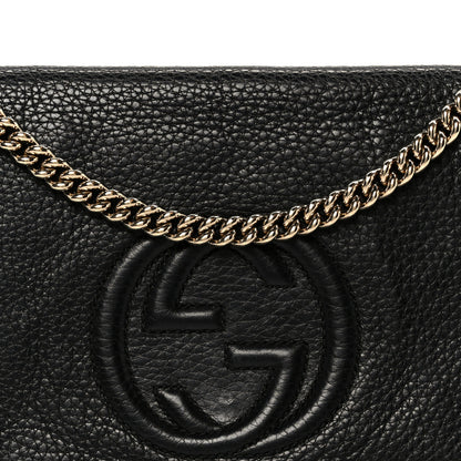 Gucci Pebbled Calfskin Medium Soho Flap Crossbody Black 9 of 11