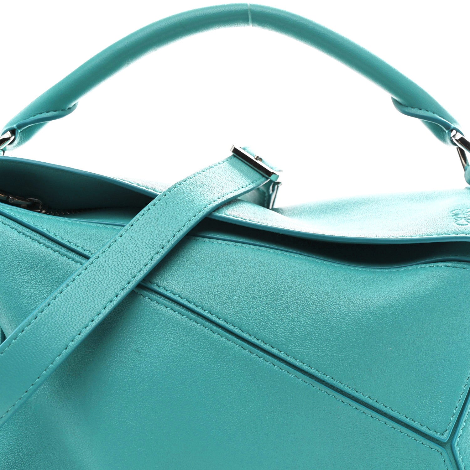 Loewe Nappa Lambskin Small Featherlight Puzzle Bag Aquamarine 7 of 10
