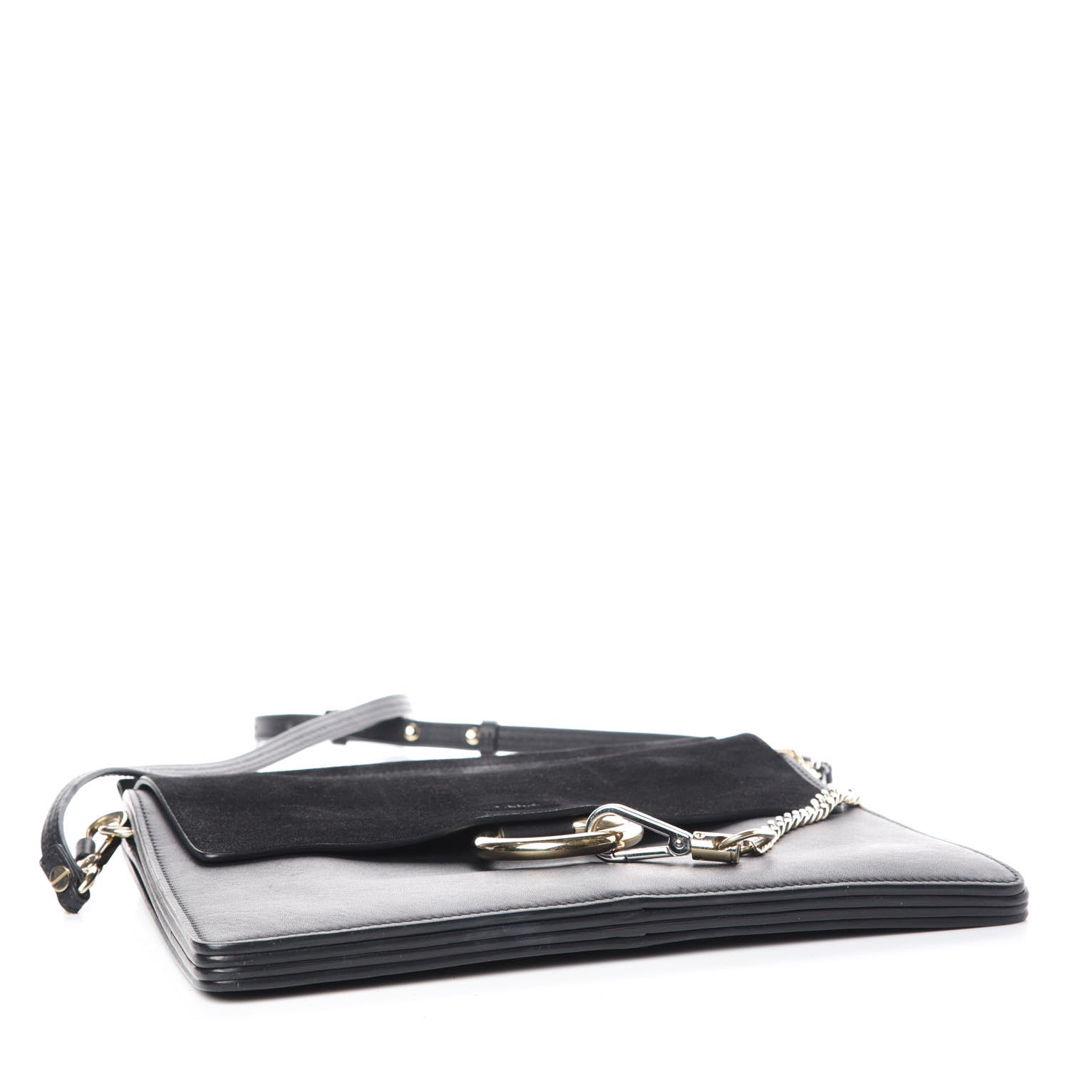 Chloe Suede Calfskin Medium Faye Shoulder Bag Black 4 of 12