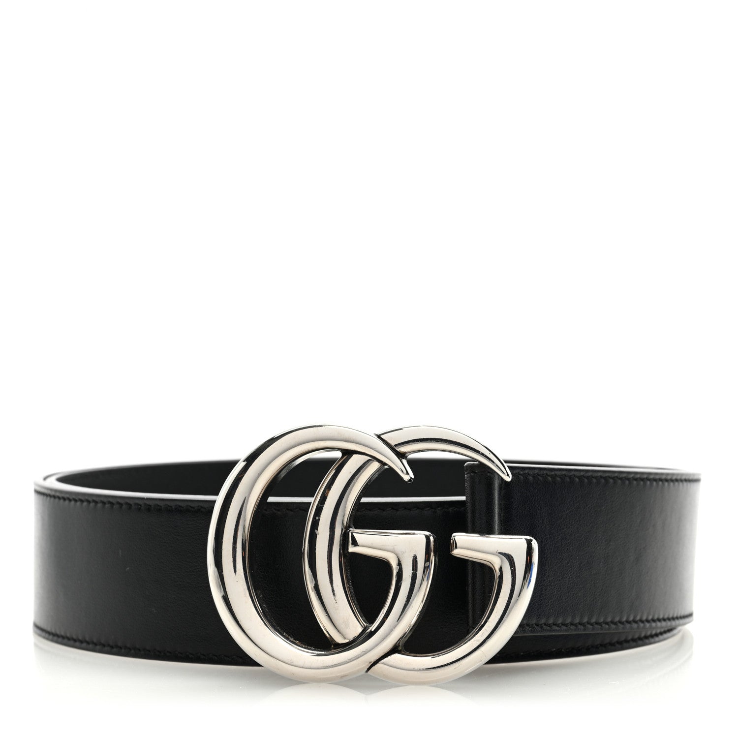 Gucci Plutone Calfskin Palladium Double G 40mm Belt 95 38 Black 1 of 4