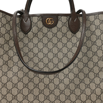 Gucci GG Supreme Monogram Textured Calfskin Medium Ophidia Shoulder Tote Bag Beige Ebony New Acero 8 of 10