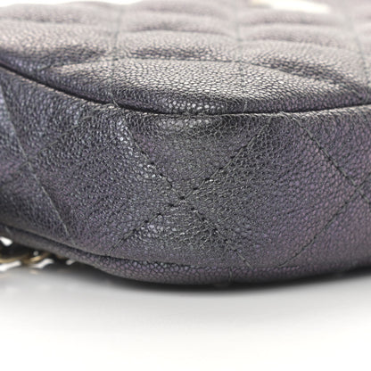 Chanel Iridescent Caviar Quilted Small Clutch With Chain Black 12 of 14