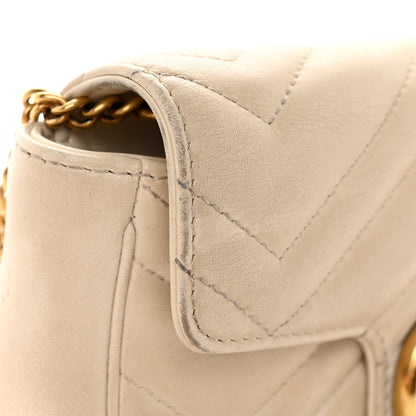 Gucci Calfskin Matelasse Super Mini GG Marmont Shoulder Bag White 16 of 16