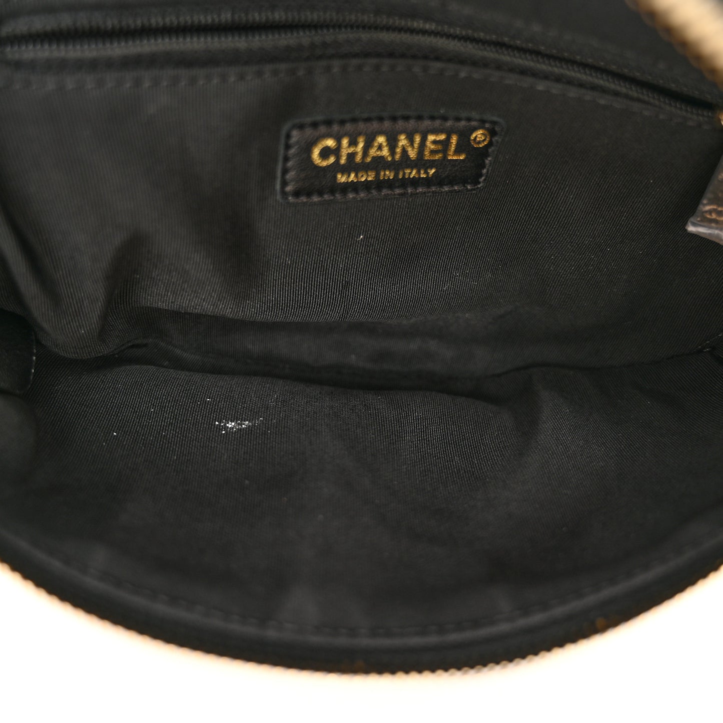 Lambskin Quilted Studded Waist Bag Fanny Pack Black