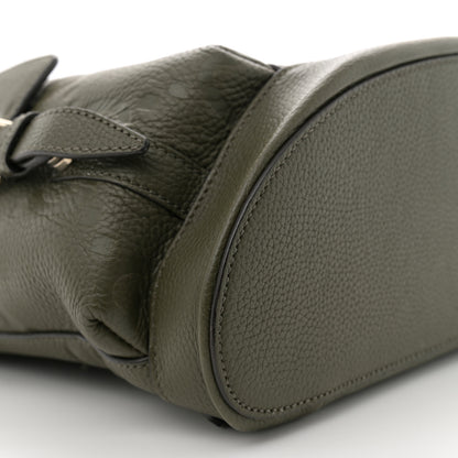 Gucci Piuma Calfskin Jumbo GG Embossed Double Buckle Backpack Dark Vintage Olive 9 of 10