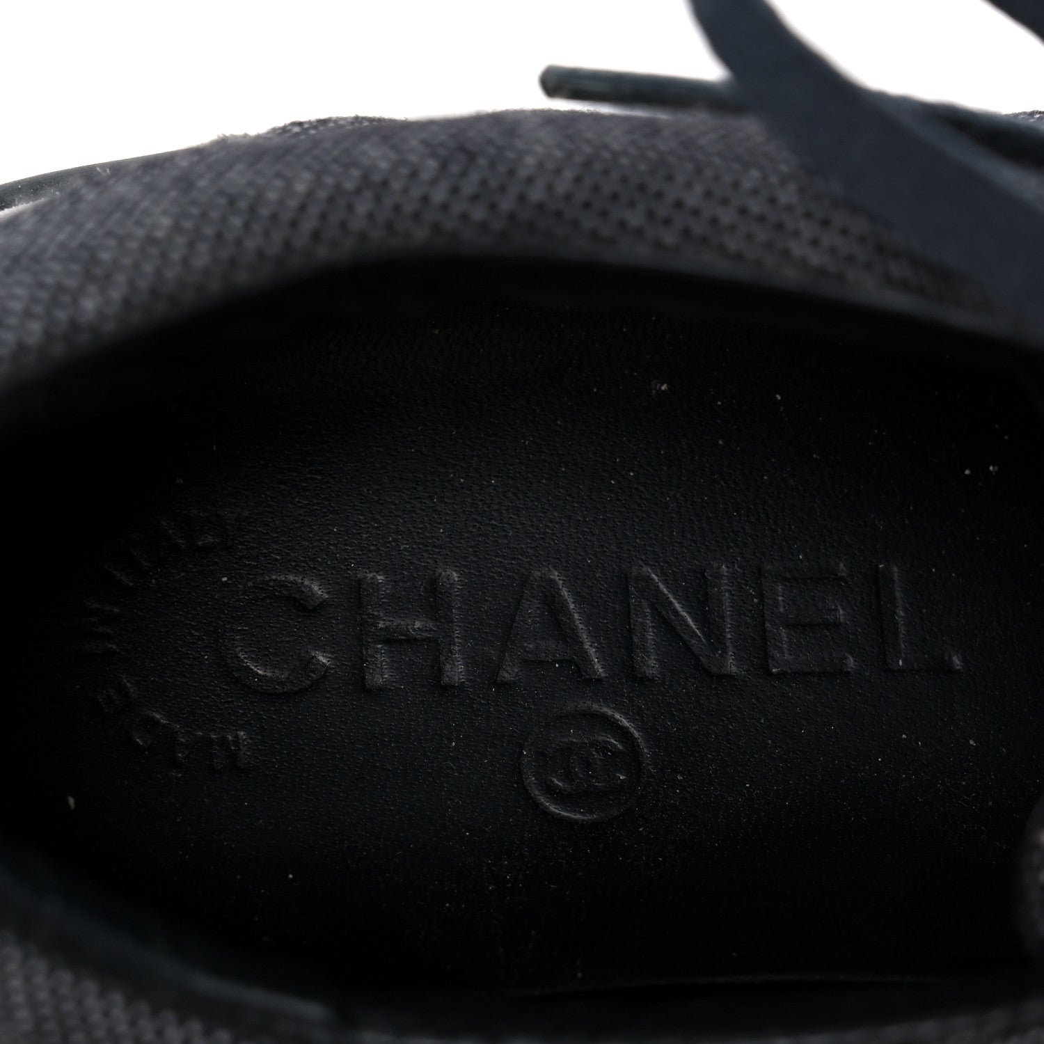 Chanel Toile Suede Calfskin CC Low Top Sneakers 36 Dark Grey 9 of 11