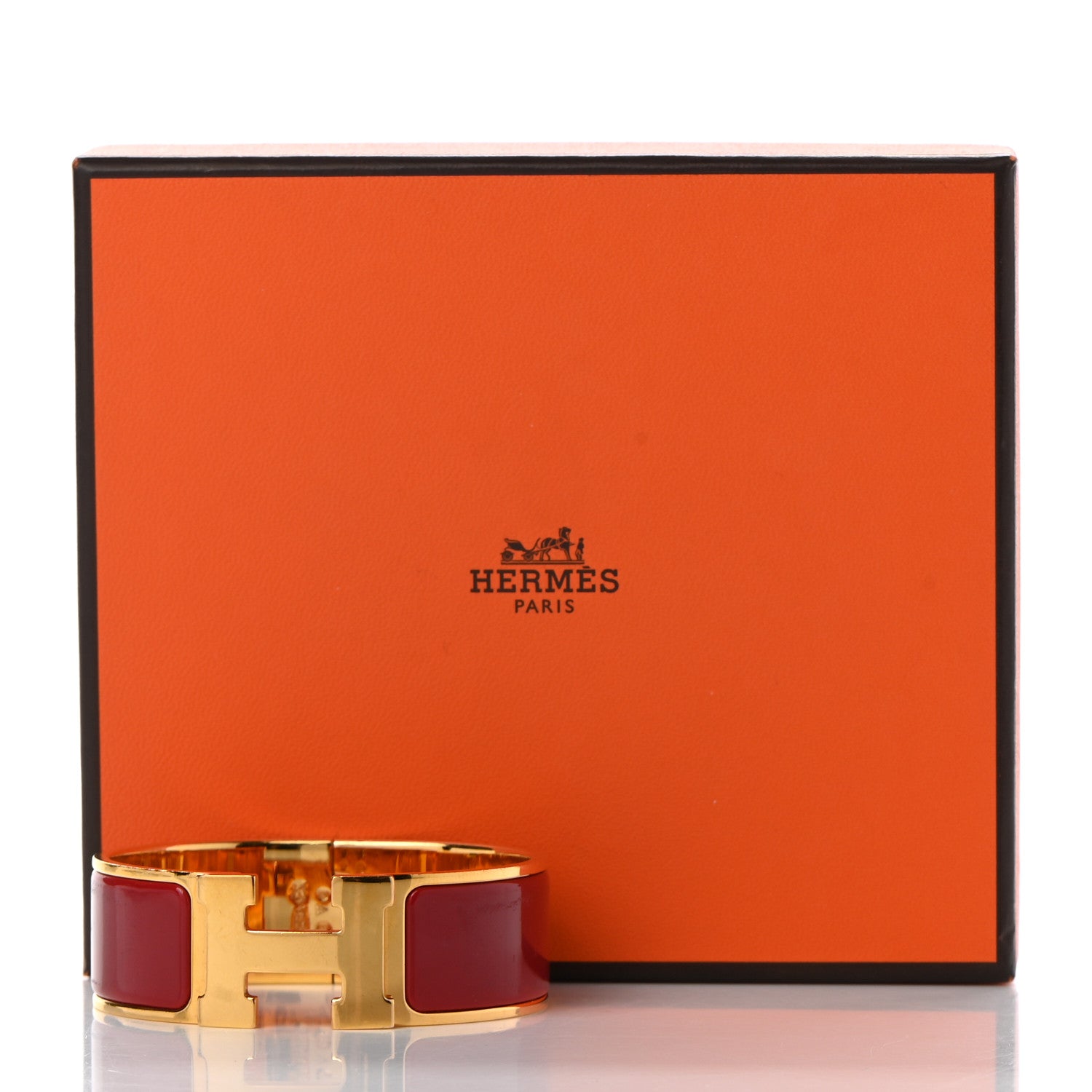 Hermes Enamel Wide Clic Clac H Bracelet PM China Red 6 of 6