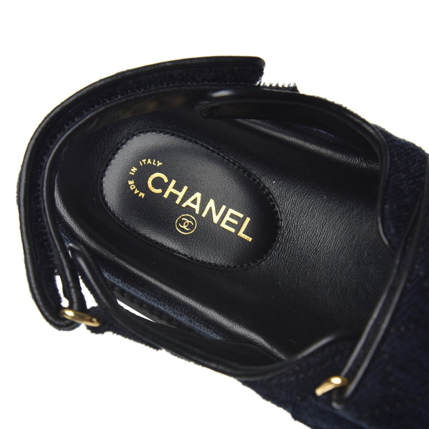 Denim Quilted Dad Sandals 38.5 Blue