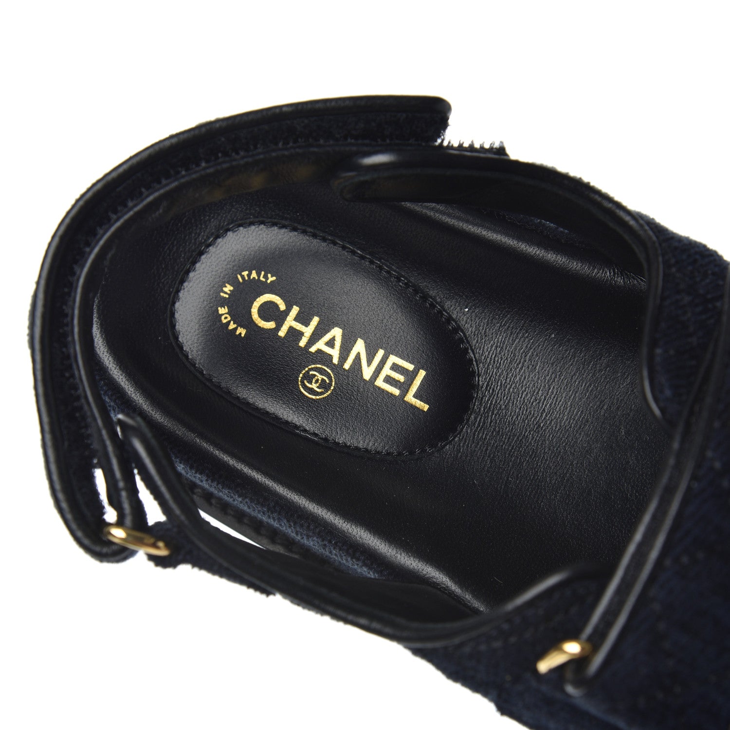 Chanel Denim Quilted Dad Sandals 38.5 Blue 6 of 8