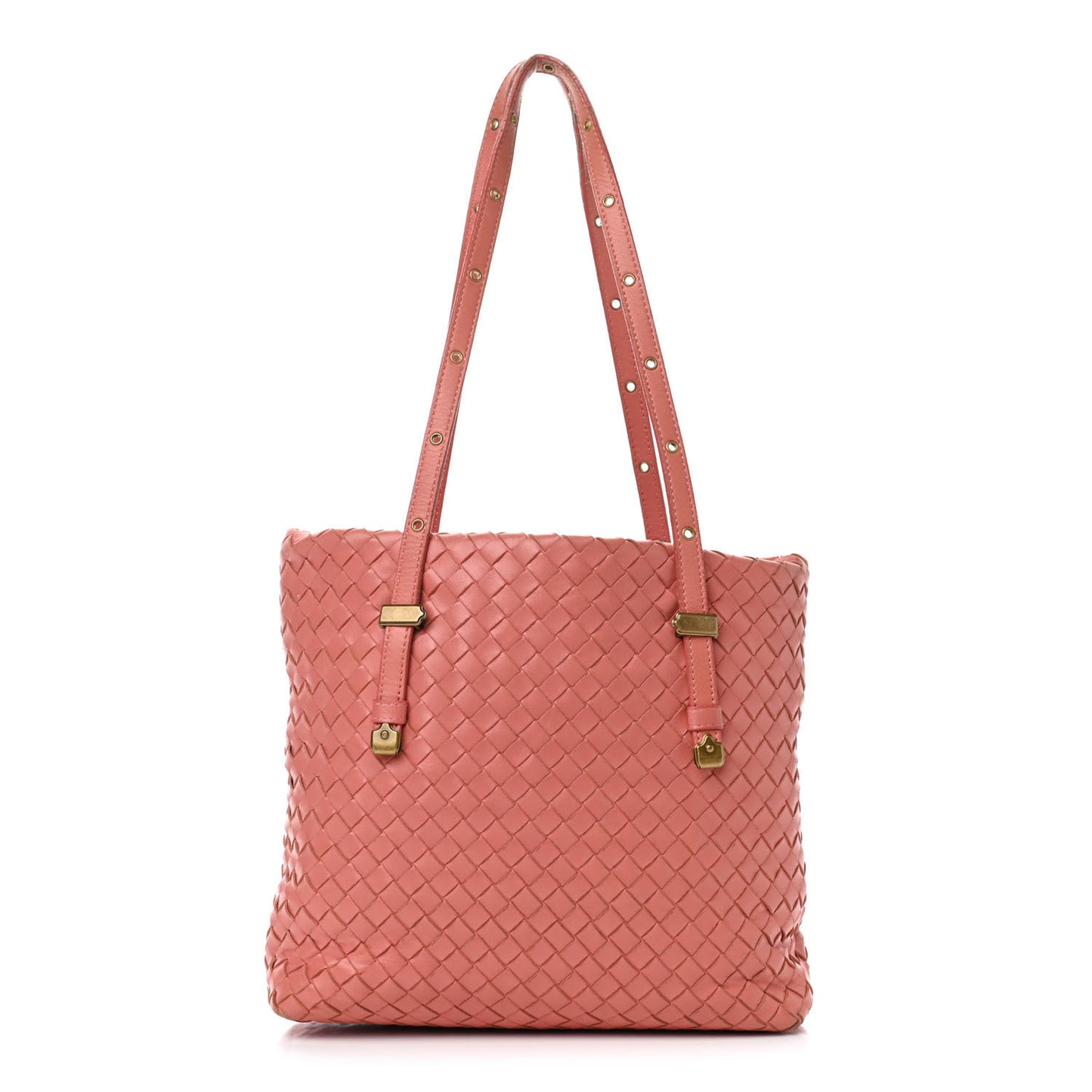 Nappa Intrecciato Mini Shopper Tote Corallo