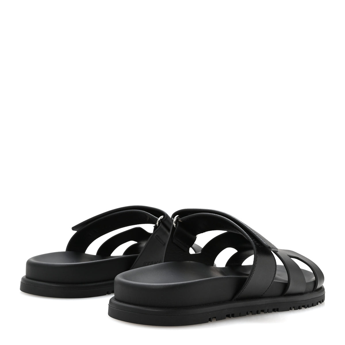 Hermes Calfskin Womens Chypre Sandals 38 Black 5 of 9