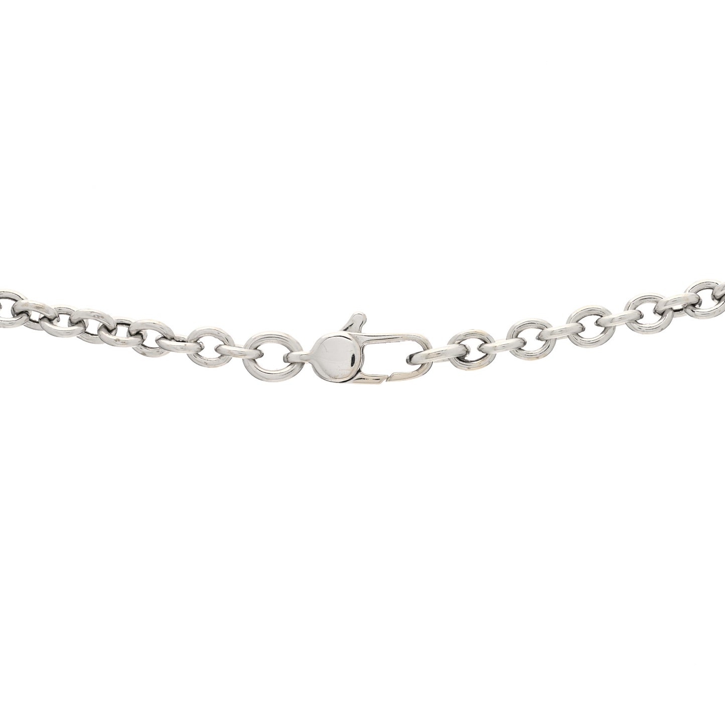 18K White Gold Diamond Horsebit Pendant Necklace