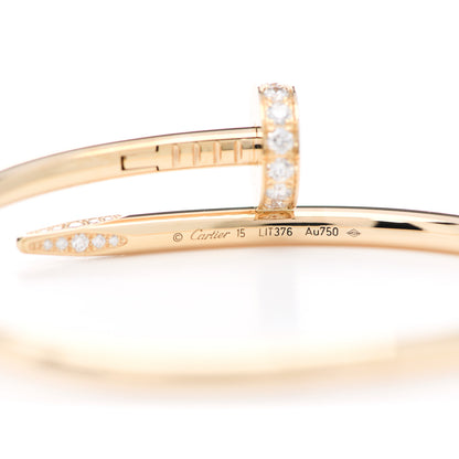 Cartier 18K Yellow Gold Diamond Juste Un Clou Bracelet 15 4 of 5
