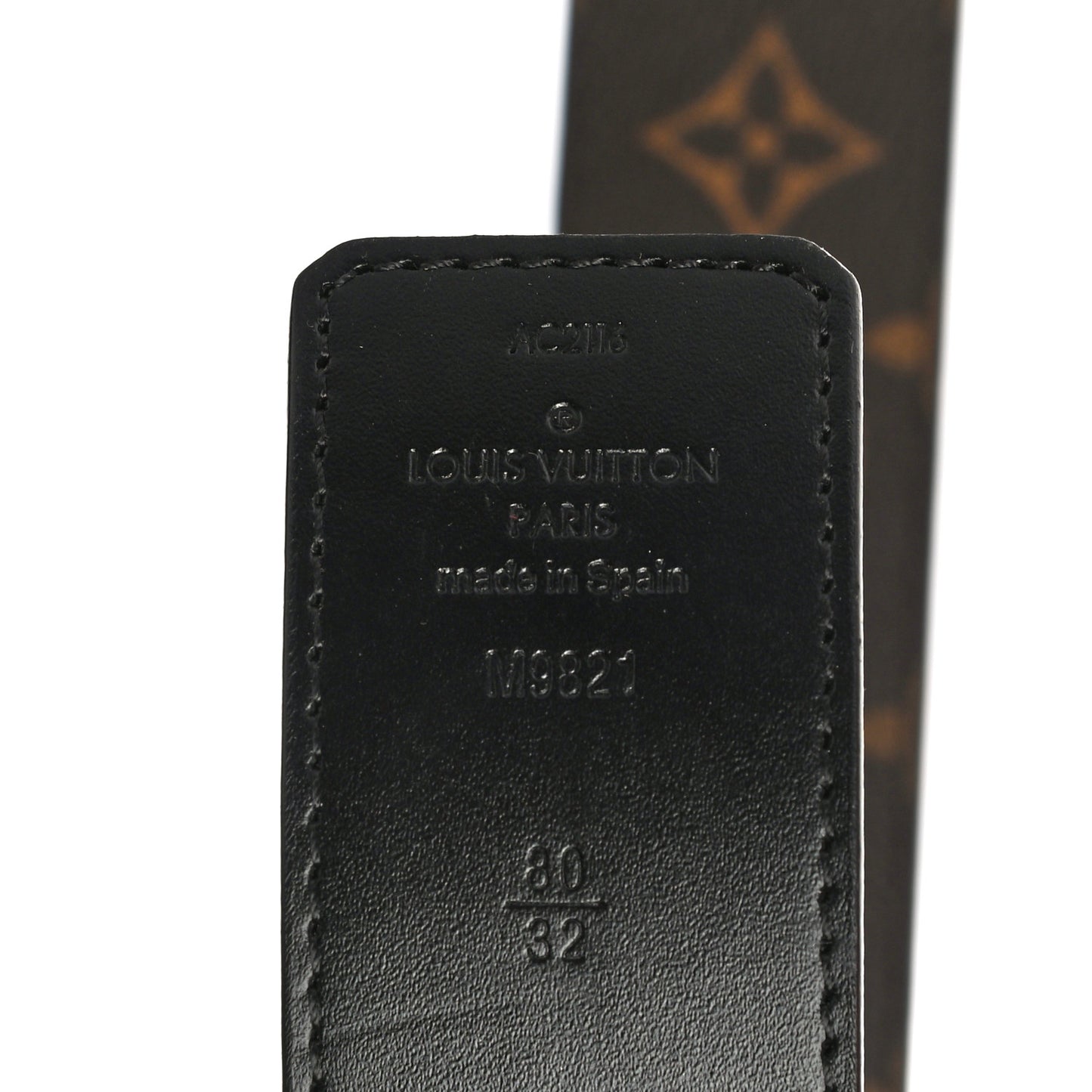 Calfskin Monogram 30mm LV Initiales Reversible Belt 80 32 Black