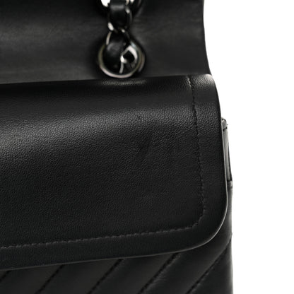 Chanel Lambskin Chevron Quilted Medium Double Flap So Black 11 of 13
