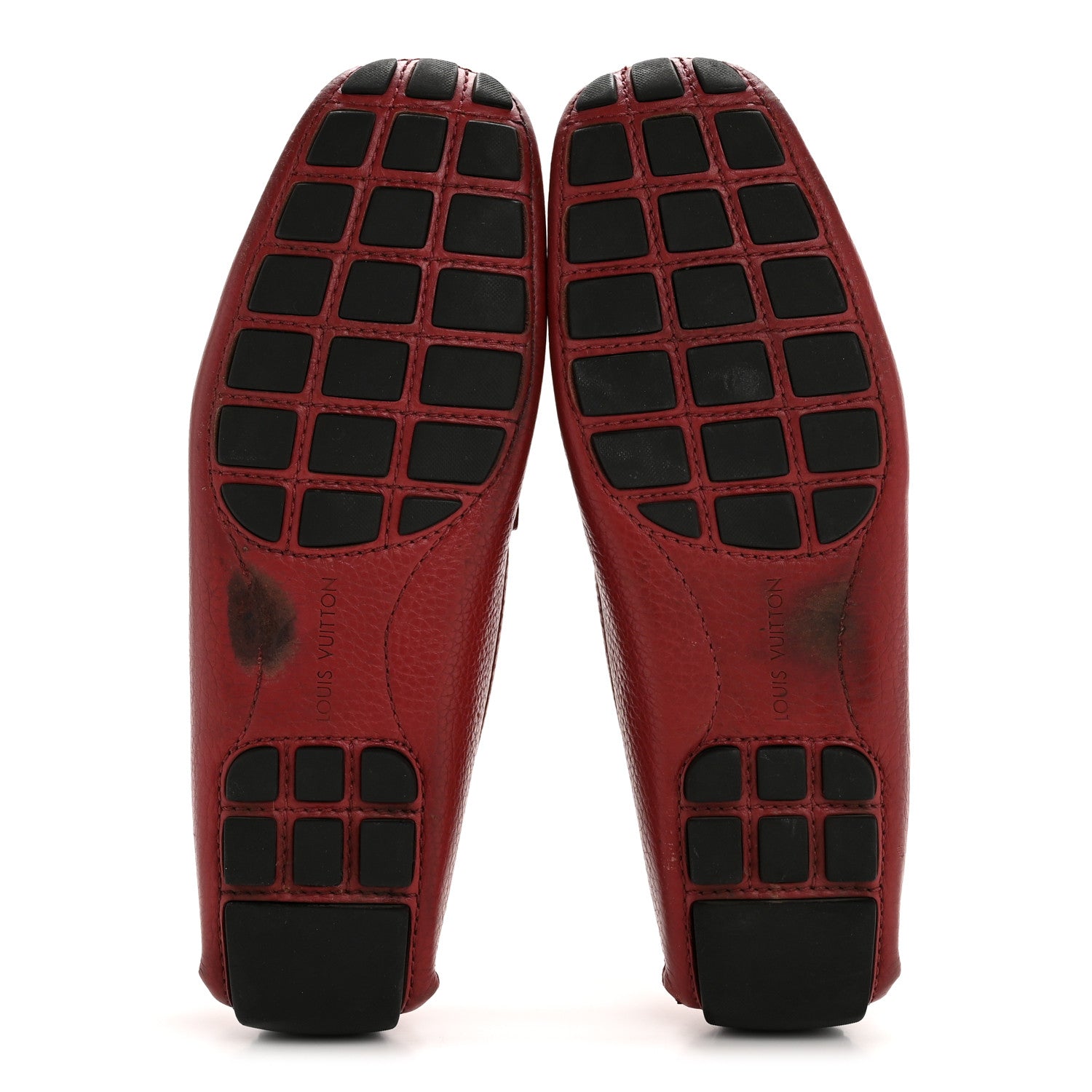 Louis Vuitton Calfskin Mens Monte Carlo Car Shoe Moccasin Loafers 9 Red 6 of 9