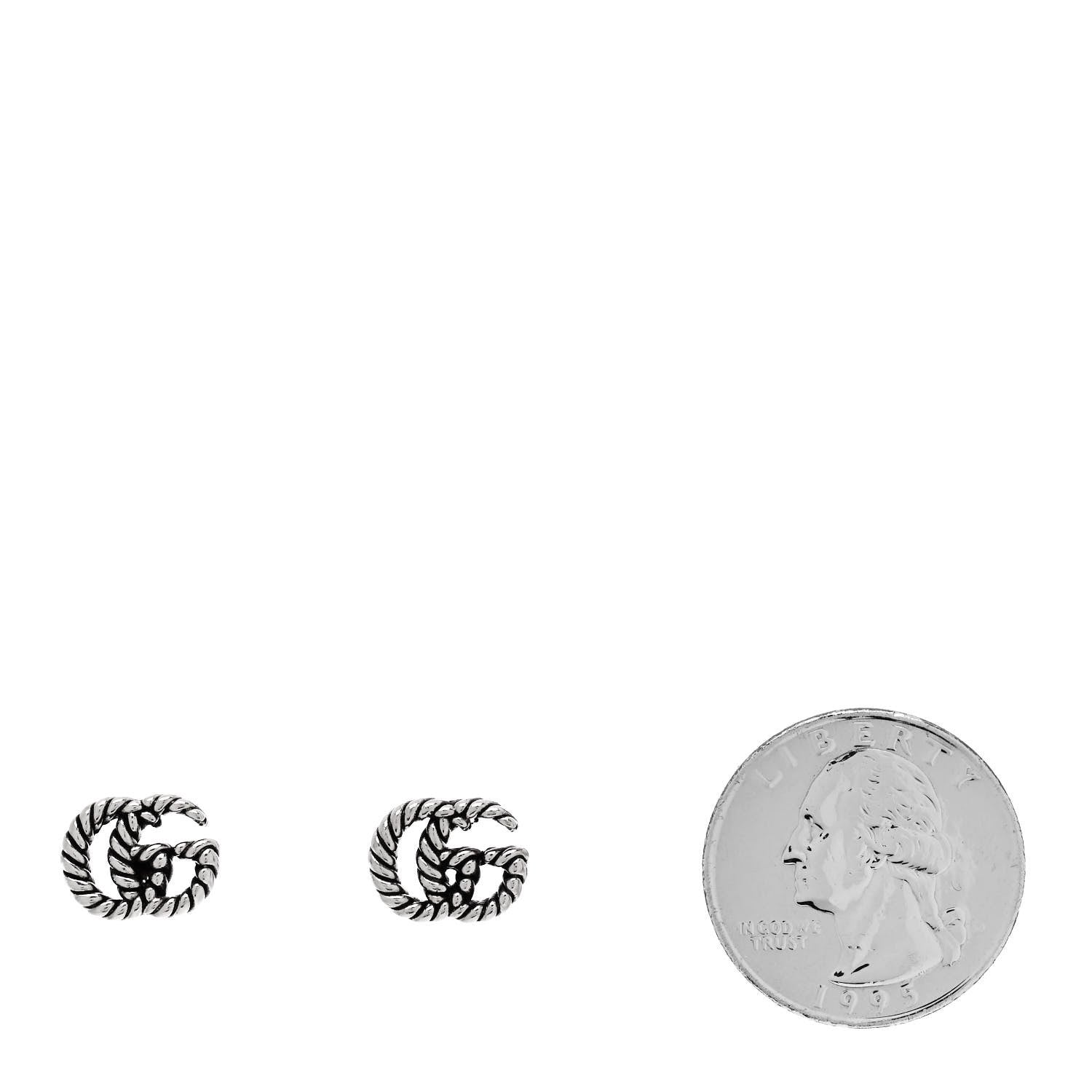 Gucci Sterling Silver Torchon Double G Earrings 2 of 4