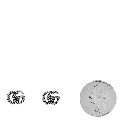 Gucci Sterling Silver Torchon Double G Earrings 2 of 4