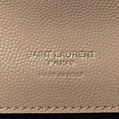 Saint Laurent Grain De Poudre Textured Mixed Matelasse Triquilt Monogram Clutch Dark Beige 6 of 10