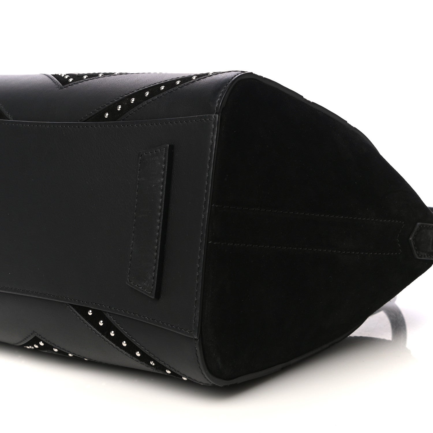 Givenchy Calfskin Suede Small Studded Chevron Antigona Black 10 of 15