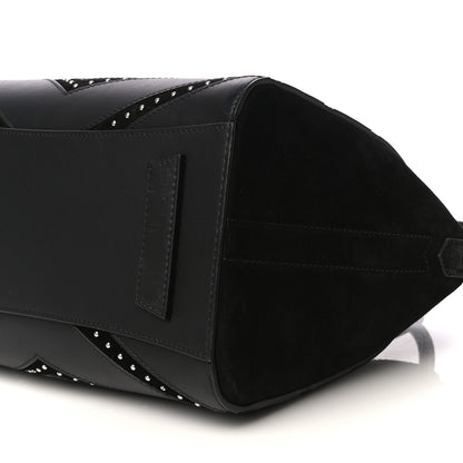 Givenchy Calfskin Suede Small Studded Chevron Antigona Black 10 of 15