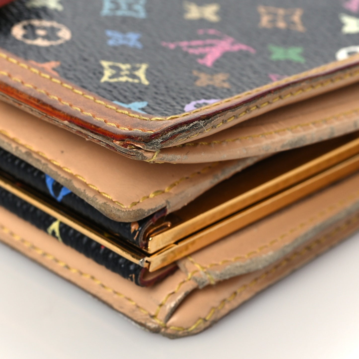 Monogram Multicolor French Purse Wallet Black