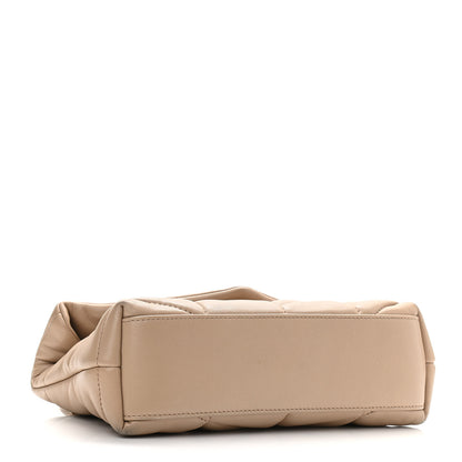 Saint Laurent Lambskin Quilted Toy Loulou Puffer Monogram Chain Satchel Nude Powder 4 of 12