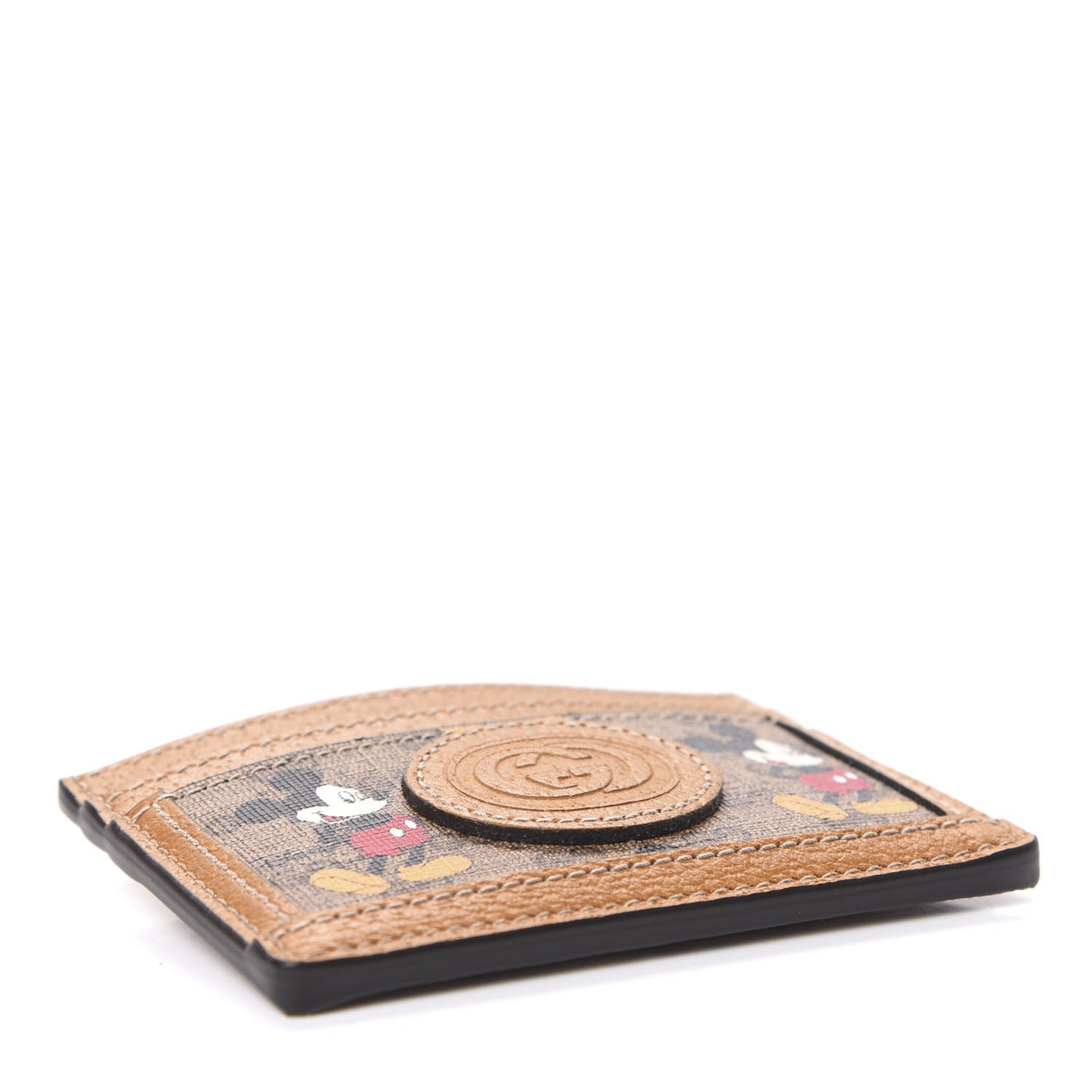 X DISNEY Mini Vintage GG Supreme Monogram Mickey Mouse Card Holder Beige Vintage Sun Oil