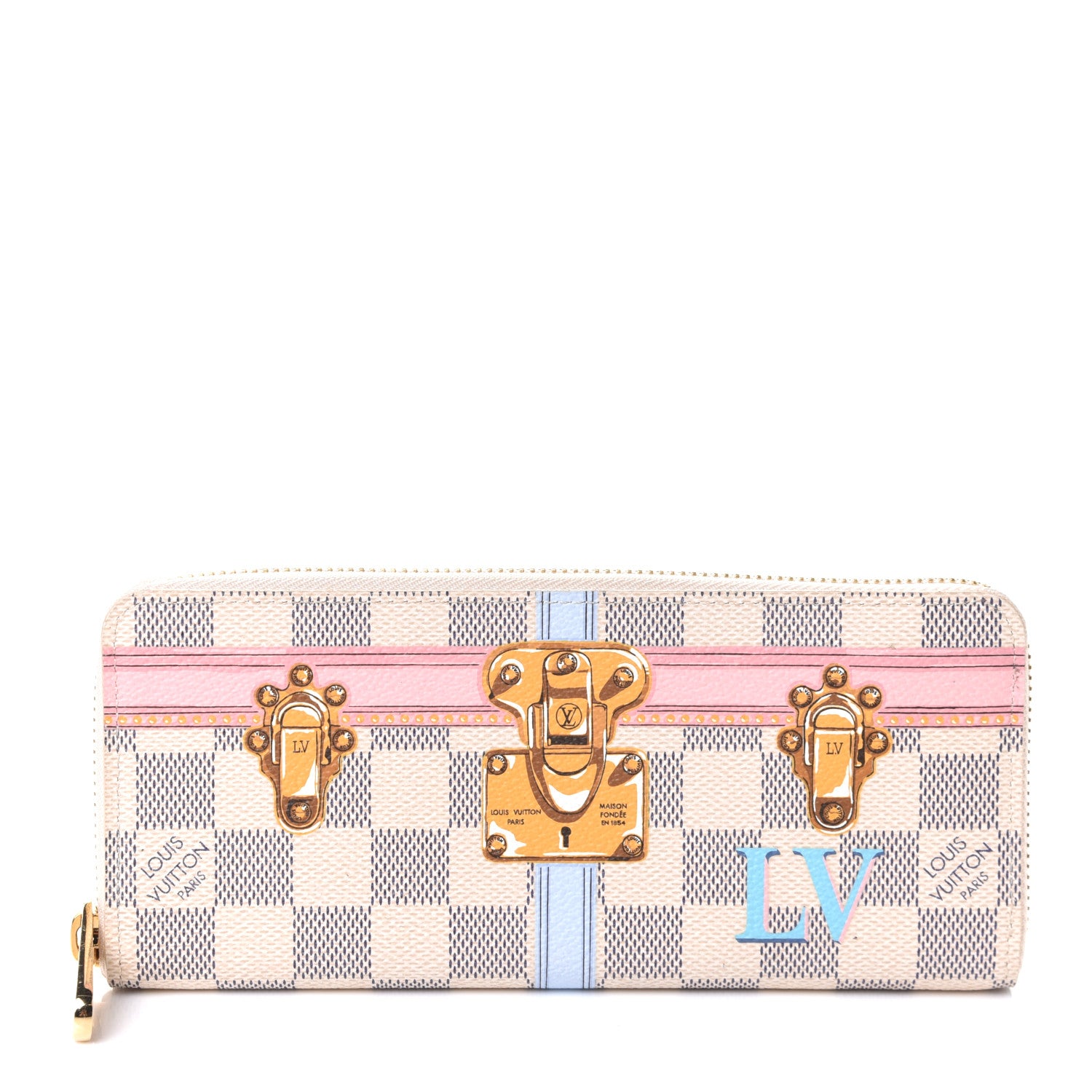 Louis Vuitton Damier Azur Summer Trunks Clemence Wallet 1 of 4