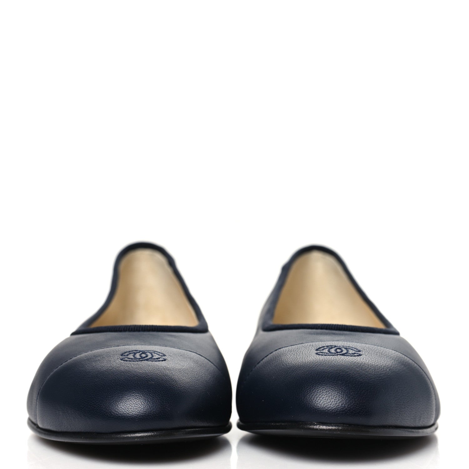 Chanel Lambskin Cap Toe Ballerina Flats 37 Black 2 of 7